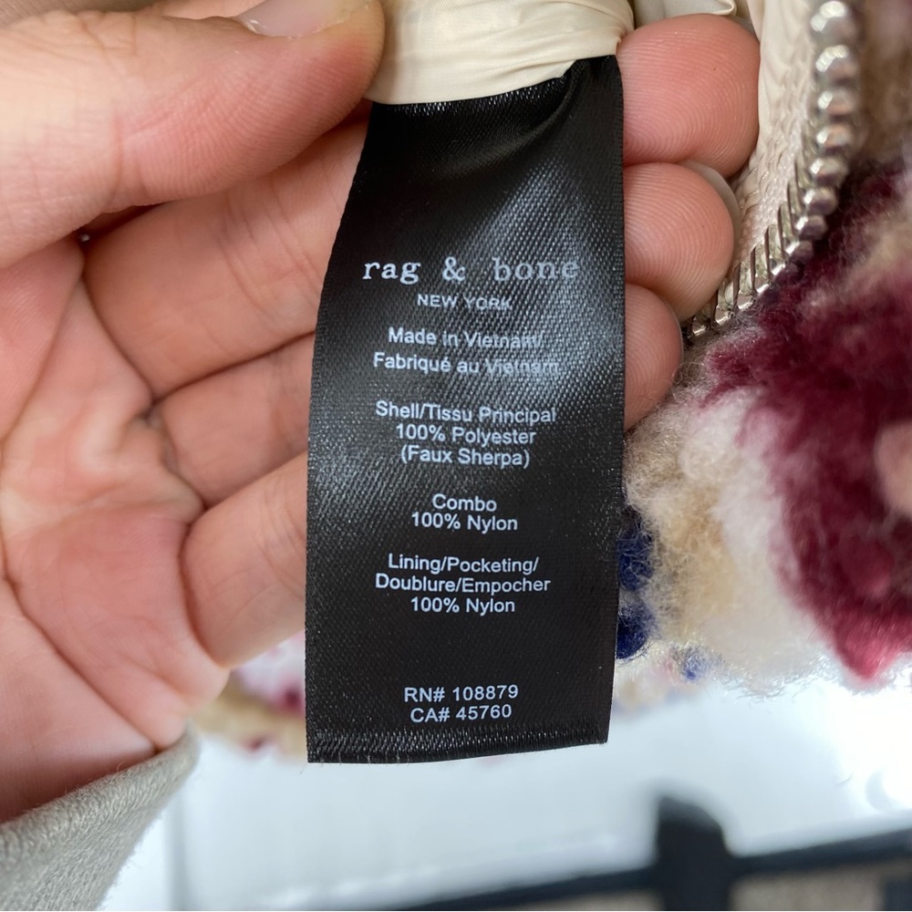 Rag & Bone Multicolor Fair Isle Print Faux Sherpa Jacket - Picture 8 of 8